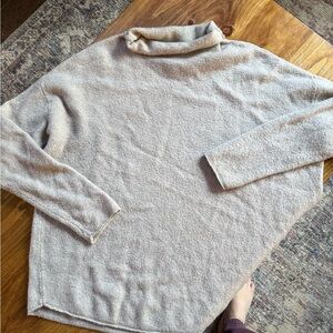 Joan Vass Soft Beige Turtleneck Sweater